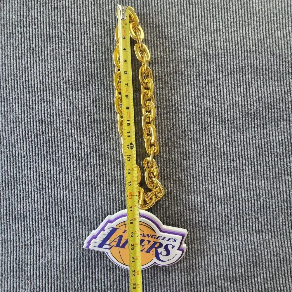 Los Angeles Lakers Necklace Gold Colored Chain BIG 3D Foam Logo